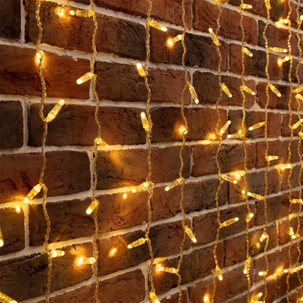 Гирлянда светодиодная Дождь 2x6m 768LED 230V тепло-белый IP65 постоянное свечение, прозрачный провод