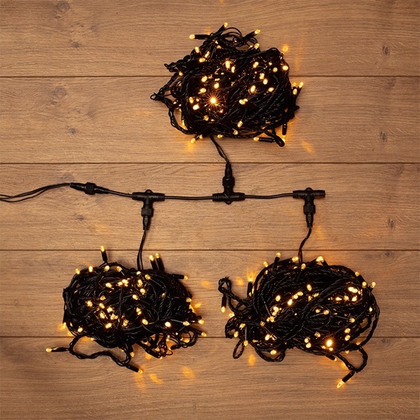 Гирлянда LED Клип-лайт, 24V, 3 нити по 20 м, свечение с динамикой, цвет диодов желтый