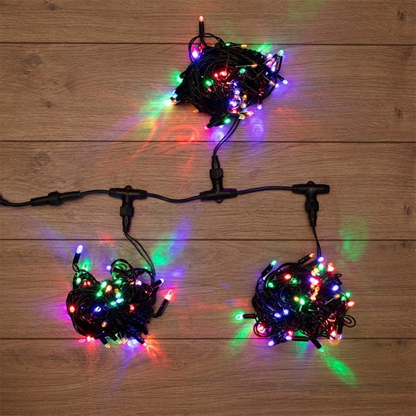 Гирлянда LED Клип-лайт, 24V, 3 нити по 10 метров, цвет диодов мульти