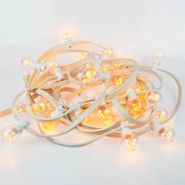 Гирлянда LED Galaxy Bulb String 10м, белый каучук, 30 ламп, тепло-белые, влагостойкая IP65