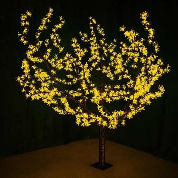 Светодиодное дерево Сакура, 864LED 110W 24V L1.5m крона 1.8m желтый IP54 трансформатор в комплекте