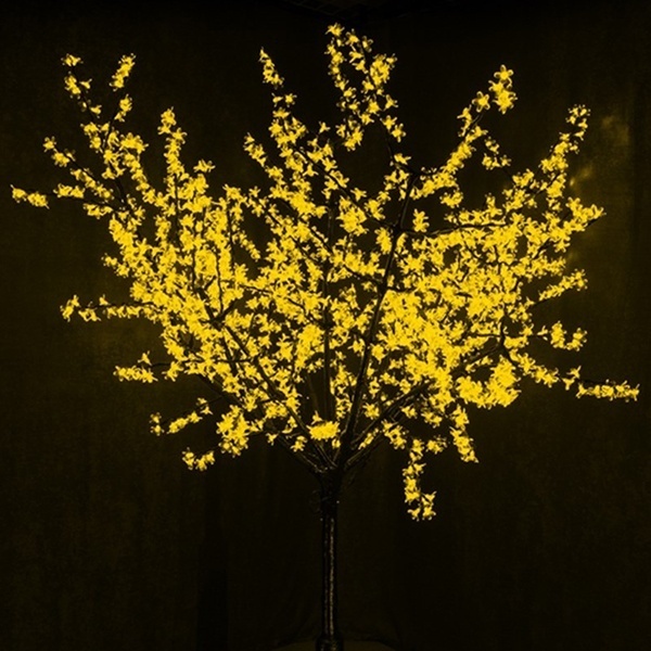 Светодиодное дерево Сакура, 1728LED 210W 24V L2.4m крона 2m желтый IP54 трансформатор в комплекте