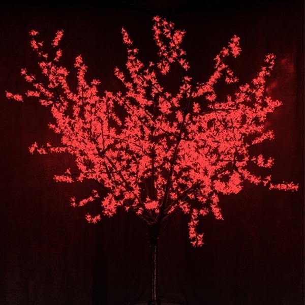 Светодиодное дерево Сакура, 1728LED 210W 24V L2.4m крона 2m красный IP65 трансформатор в комплекте
