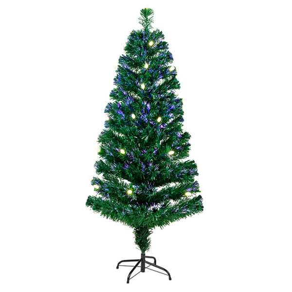 Новогодняя Ель с шишками 150 см фибро-оптика теплый белый цвет