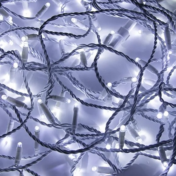 Гирлянда модульная Дюраплей LED, 20м 200 LED белый ПВХ, белая 24В