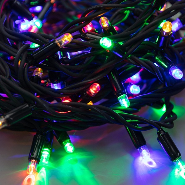 Гирлянда модульная Дюраплей LED, 20м 200 LED черный каучук мульти