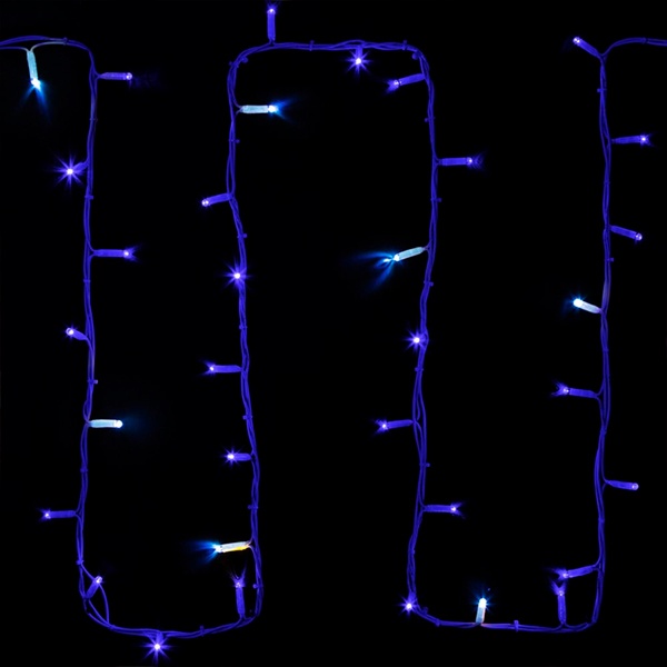 Гирлянда модульная Дюраплей LED, 20м 200LED синяя, белый каучук, каждый 5-й диод мерцающий/Flashing