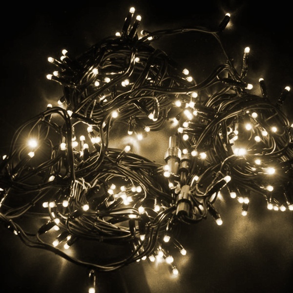 Гирлянда модульная Дюраплей LED 20м 200LED теплый, белый каучук, каждый 5-й диод мерцающий/Flashing