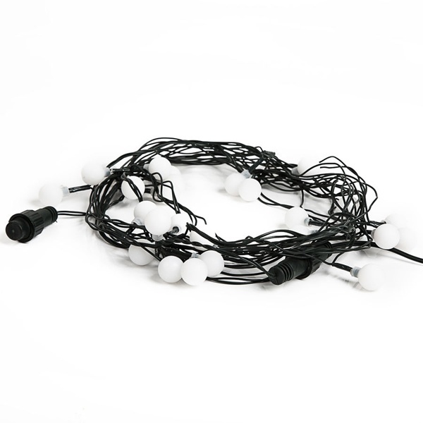 Гирлянда мультишарики D18мм 5м, темно-зеленый ПВХ, 25LED, цвет белый 230V