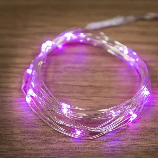 Гирлянда Роса, 2 м, 20 LED, цвет розовый работа от 2 батареек CR2032 в комплекте