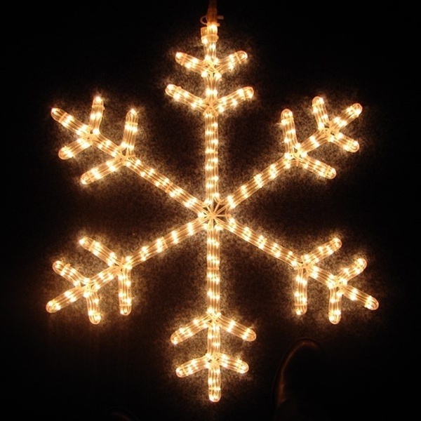Фигура Снежинка, дюралайт цвет теплый белый, размер 45x38см IP65