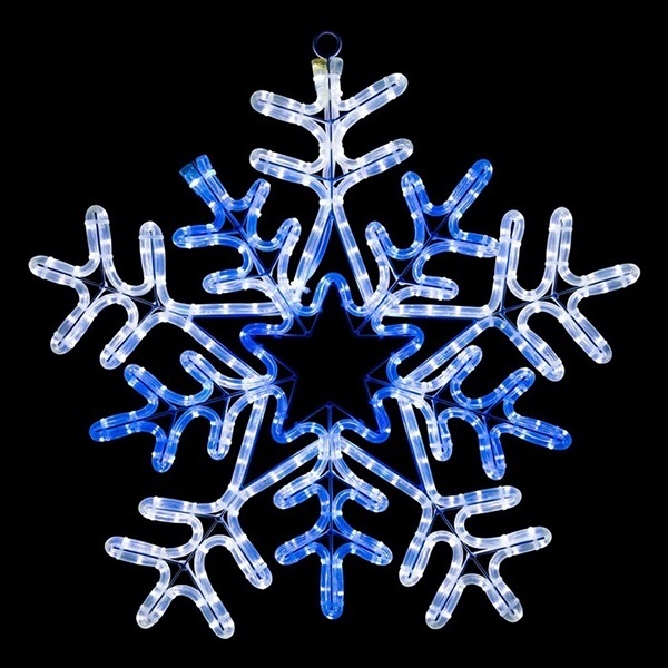 Фигура световая Снежинка, цвет белая/синяя, размер 60x60см, IP65 контроллер в комплекте