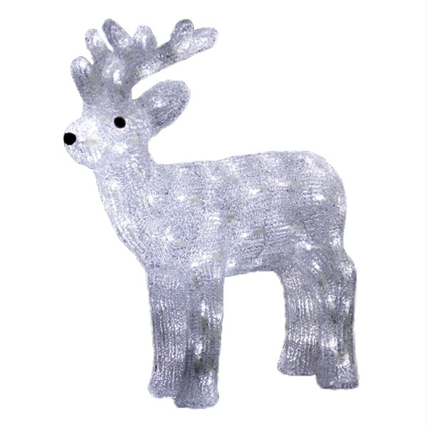 Акриловая светодиодная фигура Северный олень, 45см 100LED 4W 24V IP44 (трансформатор в комплекте)