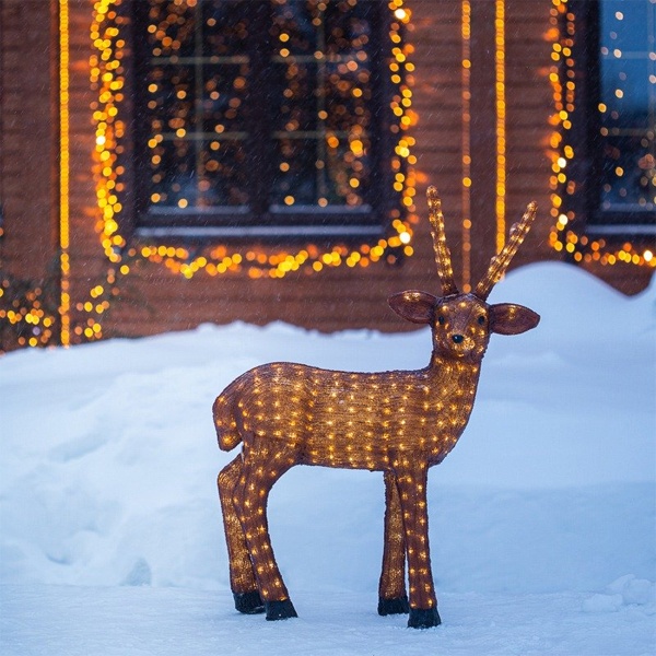 Акриловая светодиодная фигура Бурый олень, 100см 380LED 23W 24V IP65 трансформатор в комплекте