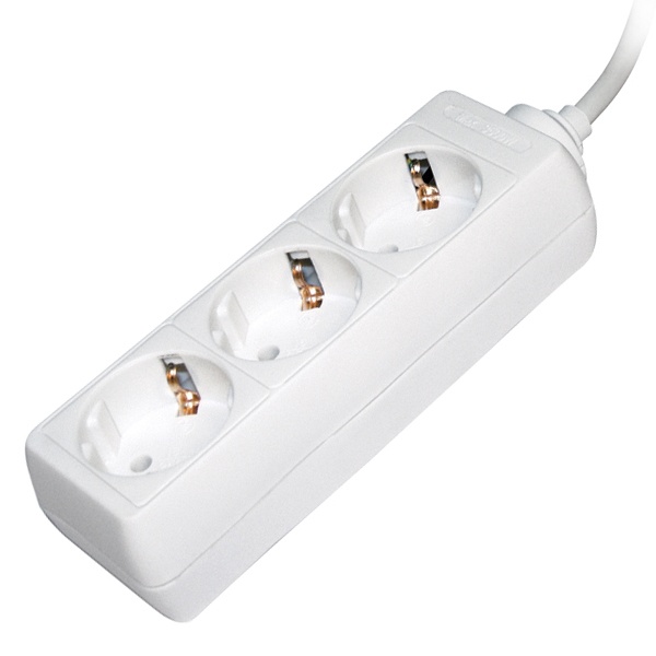 Удлинитель ИЭК У03 3х2P+PE кабель 3м 3х1мм2 16А/250В белый