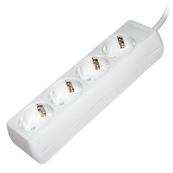 Удлинитель ИЭК У04 4х2P+PE кабель 5м 3х1мм2 16А/250В белый