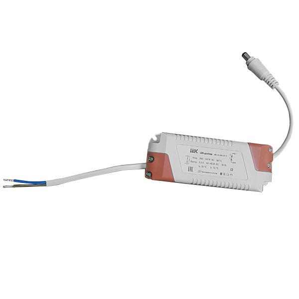LED-драйвер ИЭК MG-40-600-01 E для LED светильников 36Вт ДВО 6565S и ДВО 6566S с серебристой рамкой