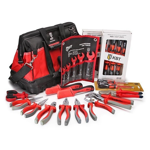 Набор КВТ инструментов электрика 1000 Вольт в сумке НИЭ-04