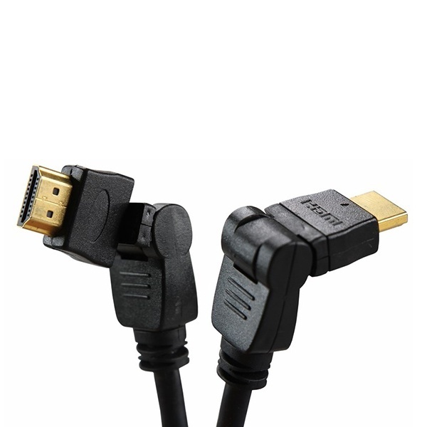 Шнур Rexant HDMI-HDMI gold 2М с фильтрами угловой 360°