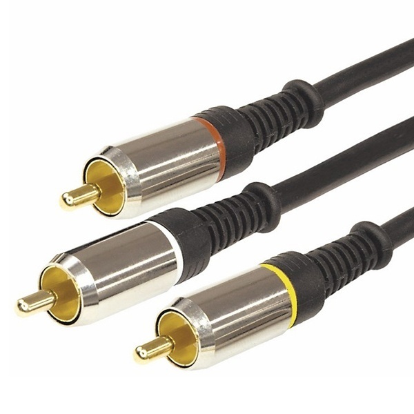 Шнур Rexant 3RCA Plug-3RCA Plug 1.5М gold-металл
