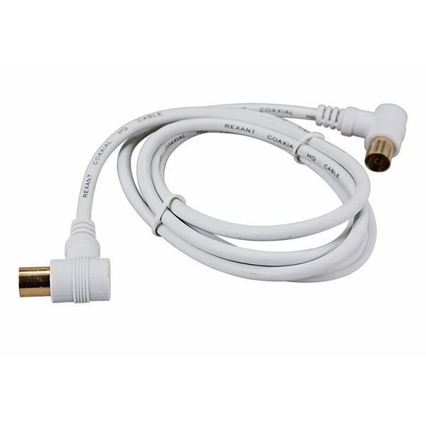 Шнур Rexant TV PLUG-TV JACK 1.5М Угловой Белый