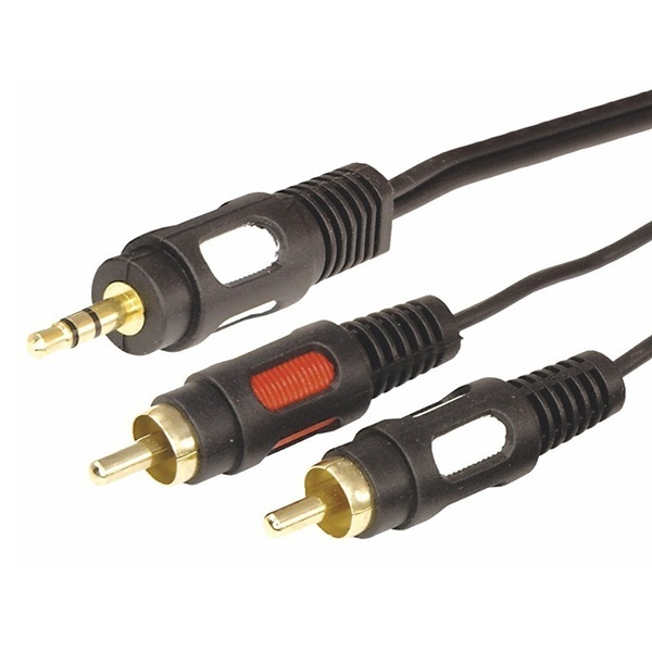 Шнур Rexant 3.5 Stereo Plug-2RCA Plug 1.5М gold