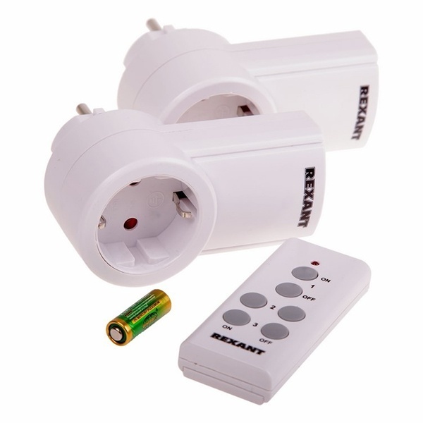 Розетки c пультом радиоуправления Rexant RX-002 (один пульт, две розетки) 10А