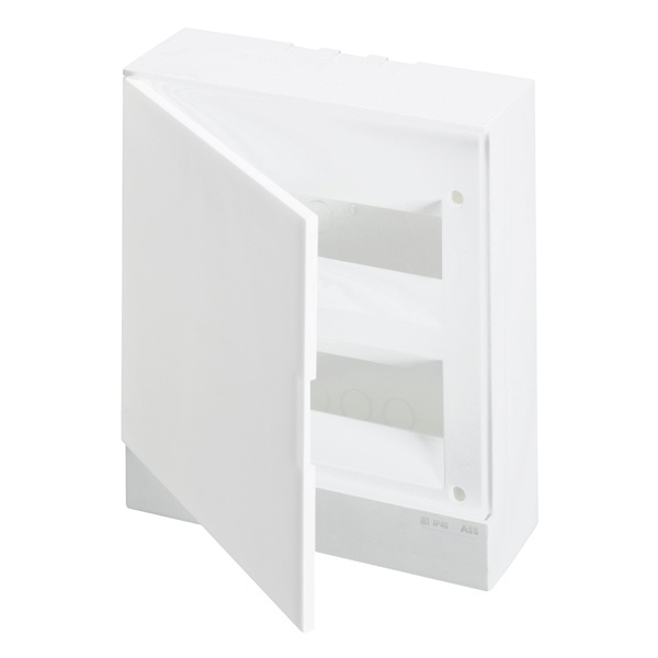 Шкаф настенный ABB Basic E 24М (2x12) белая непрозрачная дверь (с клеммами) BEW401224