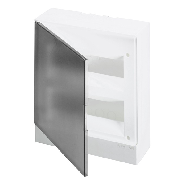 Шкаф настенный ABB Basic E 24М (2x12) серая прозрачная дверь (с клеммами) BEW402224