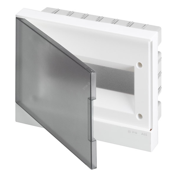 Шкаф в нишу ABB Basic E 12М серая прозрачная дверь (c клеммами) BEF402212