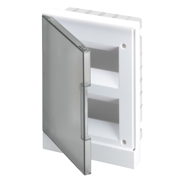 Шкаф в нишу ABB Basic E 16М (2x8) серая прозрачная дверь (c клеммами) BEF402216