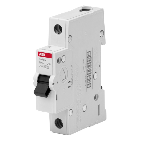 Автоматический выключатель ABB Basic M 1P 16A C 4,5кА, BMS411C16 (автомат электрический)