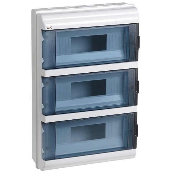 Щит влагозащищенный ИЭК КМПн-36 36(3х12) модулей навесной пластиковый IP55 прозрачная дверка