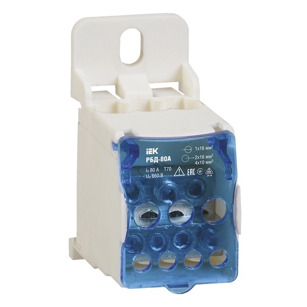 Распределительный блок ИЭК РБД-80А 7 контактов 80А