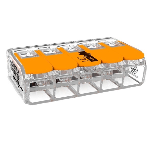 Клеммник WAGO 5 (одножильных или многожильных) х 0,5-6 мм 41A Cu [уп. 15шт]