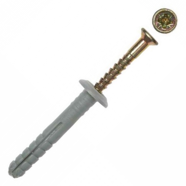 Дюбель-гвоздь Tech-KREP 6х40 SM-G грибовидный бортик полипропилен [упаковка 2000шт]
