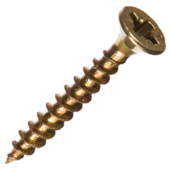 Саморез универсальный Tech-KREP 3,5х25 желтый цинк потайная головка [коробка 200шт]