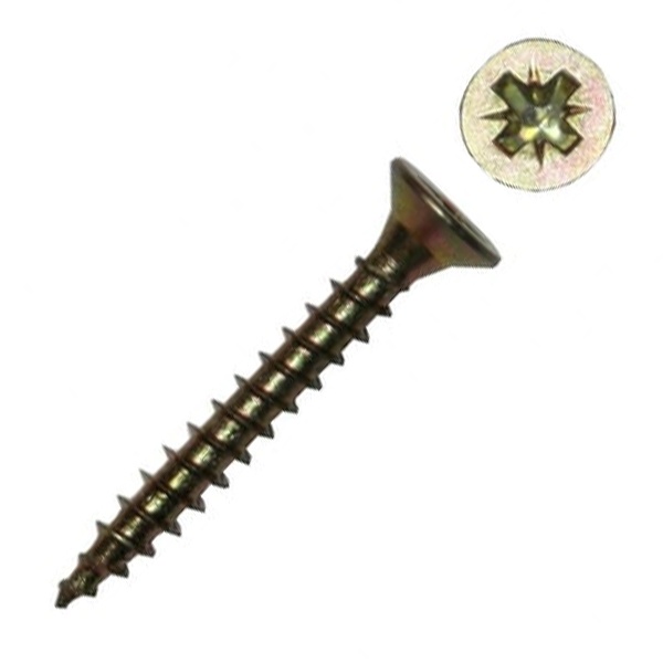 Саморез универсальный Tech-KREP 4,0х60 желтый цинк потайная головка [коробка 200шт]