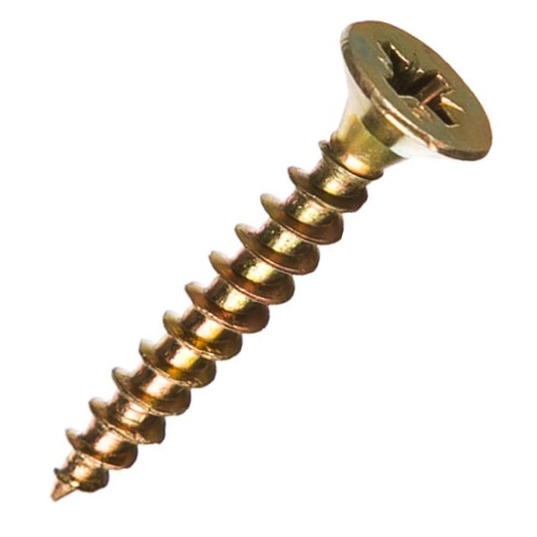 Саморез универсальный Tech-KREP 4,5х25 желтый цинк потайная головка [коробка 200шт]