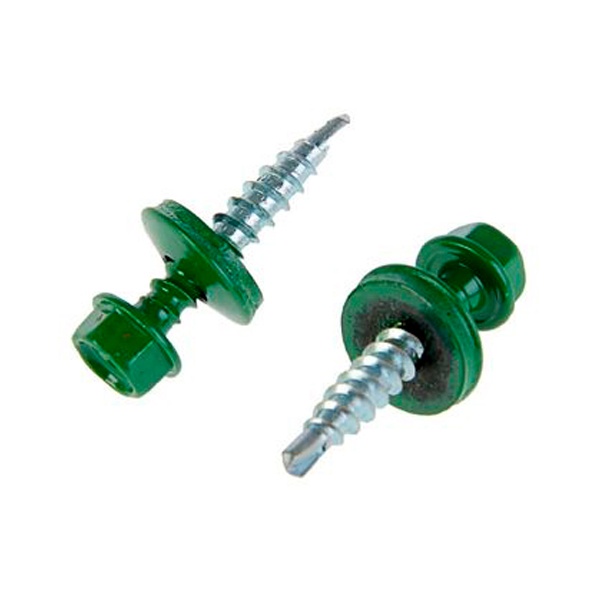 Саморез кровельный Tech-KREP 4,8х35 окрашенный RAL-6002 зелёный (ведро 250шт)