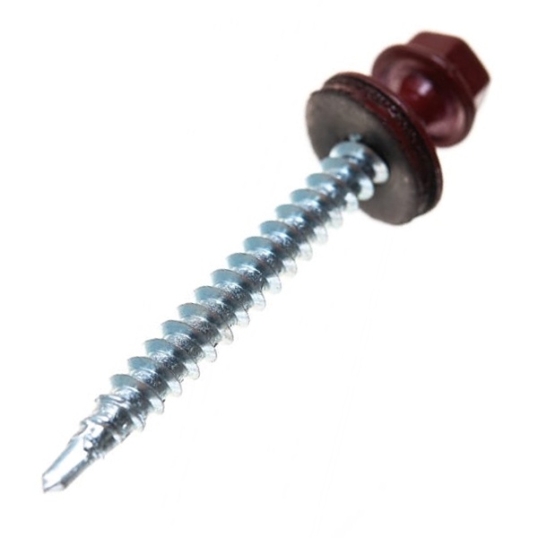 Саморез кровельный Tech-KREP 4,8х51 окрашенный RAL-3011 тёмно-красный [ведро 200шт]