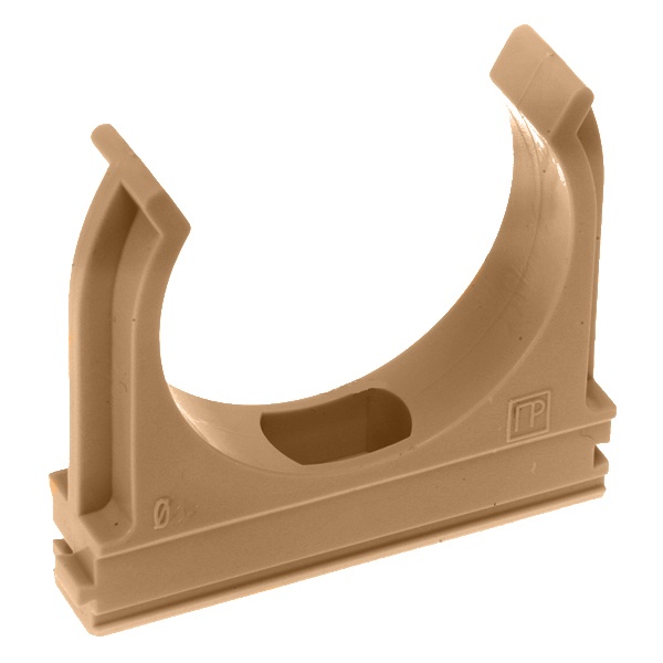 Крепёж-клипса для труб Промрукав 20 мм под дерево бук [уп.100шт]