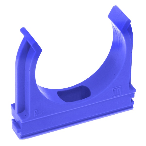 Крепёж-клипса Промрукав для труб и гофры 25 мм синяя [уп.100шт]