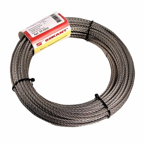 Трос нержавеющий Rexant d4мм, моток 20 метров