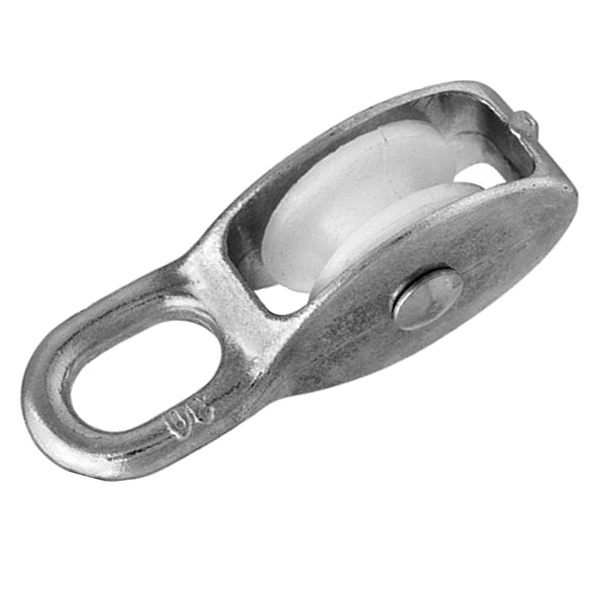 Блок для троса одинарный Партнер 30мм нейлоновый шкив (трос 8мм) оцинкованный