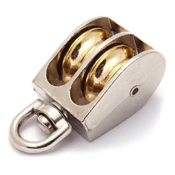 Блок для троса двойной Партнер 25мм металлический шкив (трос 7мм) оцинкованный