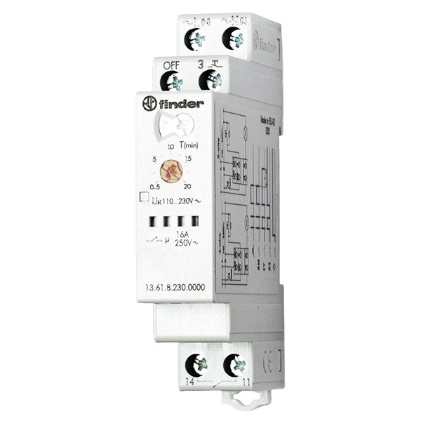 Реле многофункциональное шаговое/моностабильное Finder со сбросом 1NO 16A 110-240В AC/DC DIN-рейка