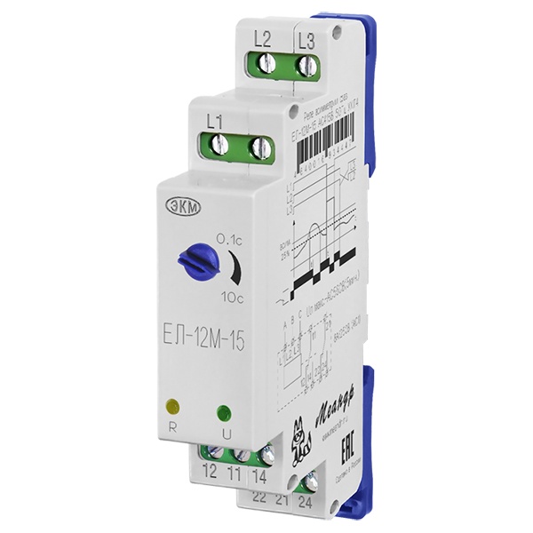 Трехфазное реле контроля напряжения/перекоса/обрыва/чередования фаз Меандр ЕЛ-12М-15 400В АС