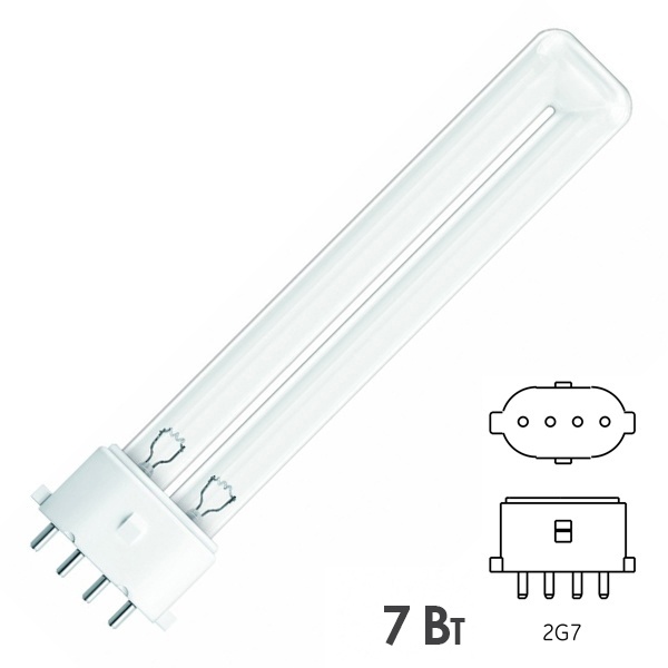 Лампа бактерицидная Osram HNS S/E 7W 4P 2G7 L112mm специальная безозоновая