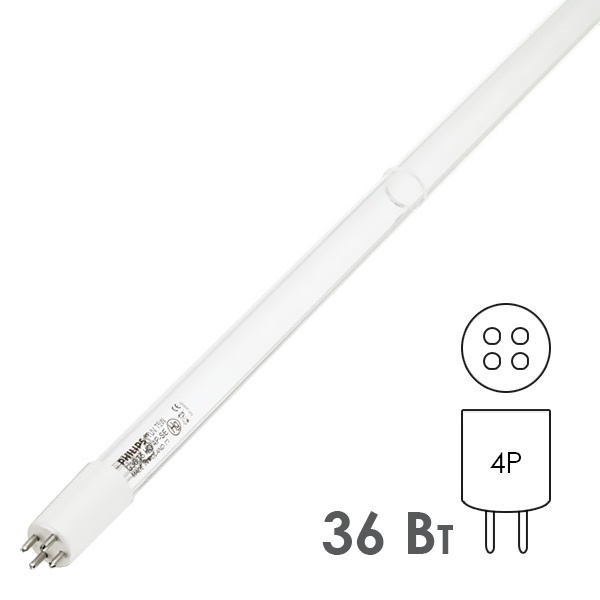 Лампа бактерицидная Philips TUV 36 T5 HO 4P-SE 75W L843mm специальная безозоновая